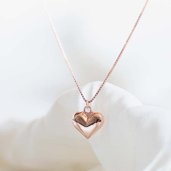 Rose Gold Heart Necklace (S925) - Only 3 left! - Picture 3 of 5